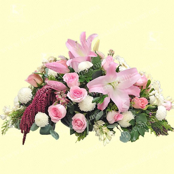 Tapete Luctuoso Con Rosas, Stargazer y Gerberas